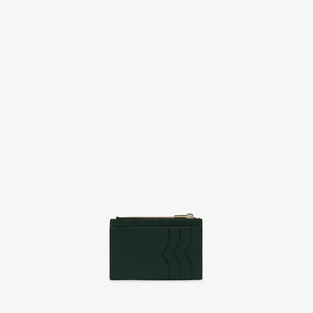 Card Holder 3CC with Zip - Valextra Green - Cuoio VL - Valextra - 1