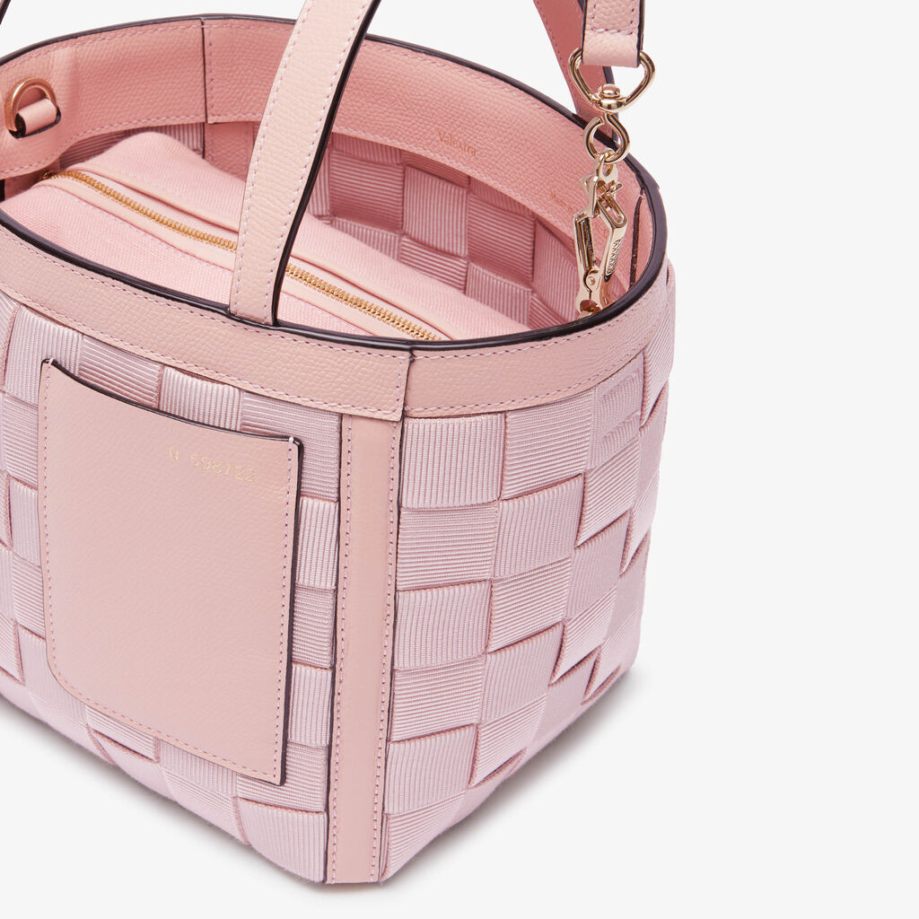 Soft Picnic Bucket Micro Bag - Peony Pink - Nastro Intrecciato/Vitello VS - Valextra - 2