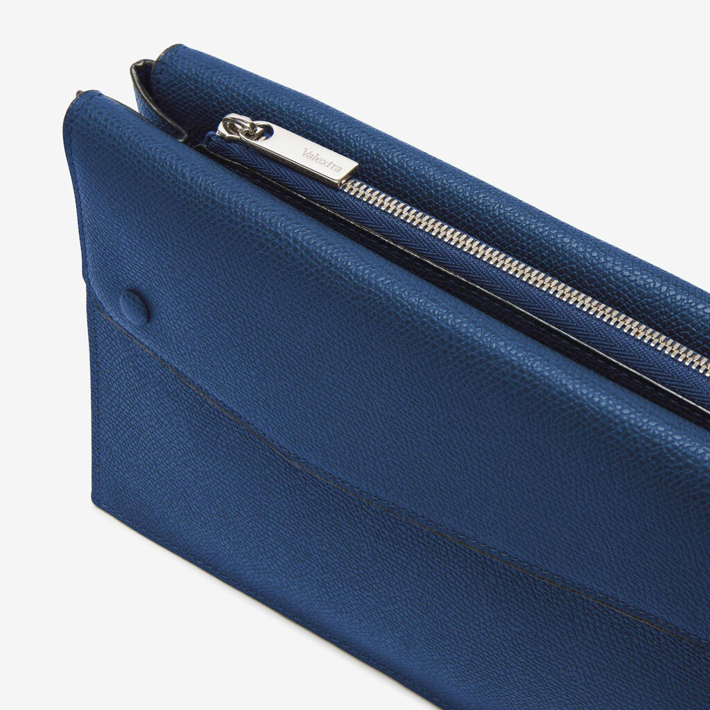 Pocket Crossbody Bag - Sapphire Blue - Vitello VS - Valextra - 4