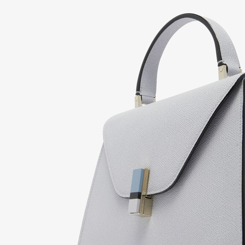 Iside Plexi Top Handle Medium Bag - Stone Grey/Dusty Blue/Black/Ash Grey - Millepunte calf leather - Valextra - 3