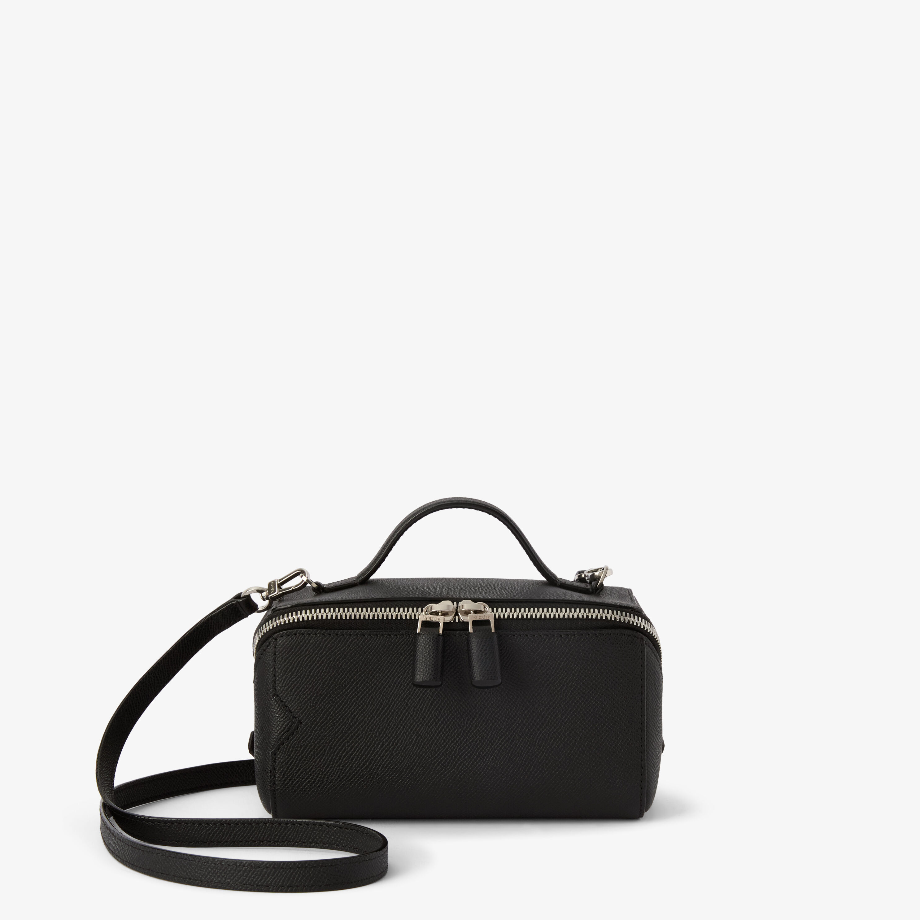 Black Leather Luxury Crossbody Vanity Bag | Valextra V-Line