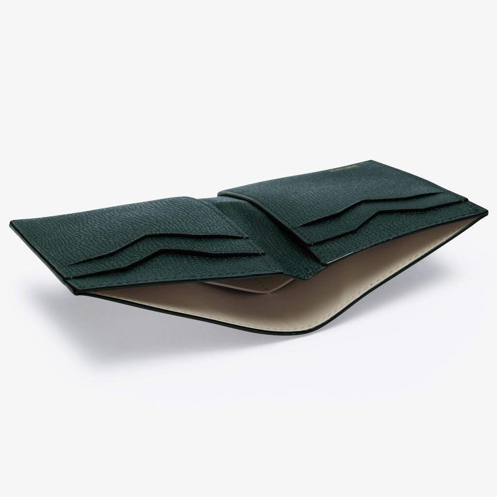 Portafoglio Bifold 4cc - Verde Valextra - Vitello VS - Valextra - 3