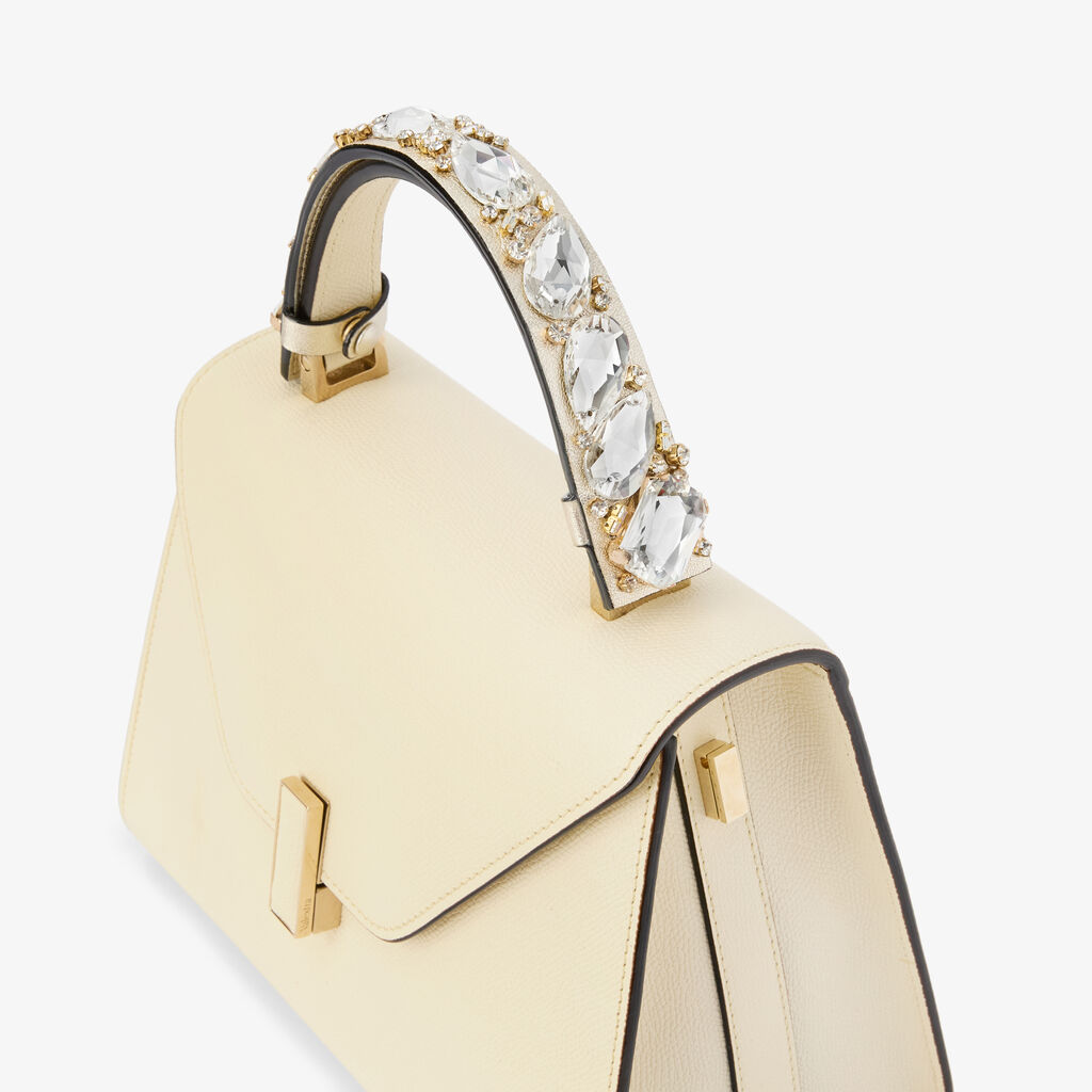 Iside Mini Handle Cover with Strass - Gold/Transparent - Nappa Wash-Strass 2 - Valextra - 2