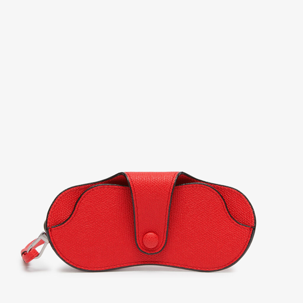 Glasses Case with Lanyard - Crimson Red - Vitello VS - Valextra - 5