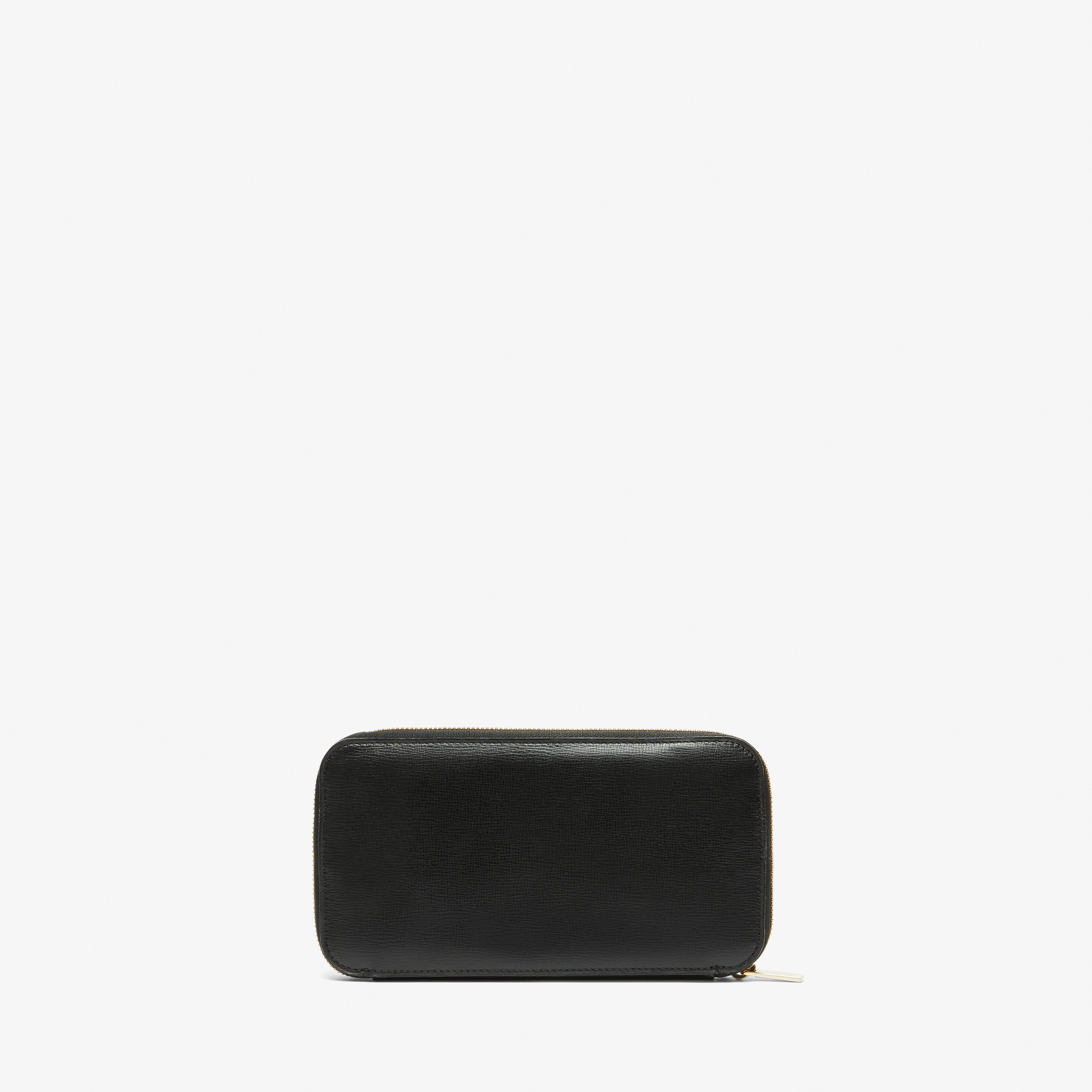 Portafoglio con zip in Pelle Nera Valextra Zip Around