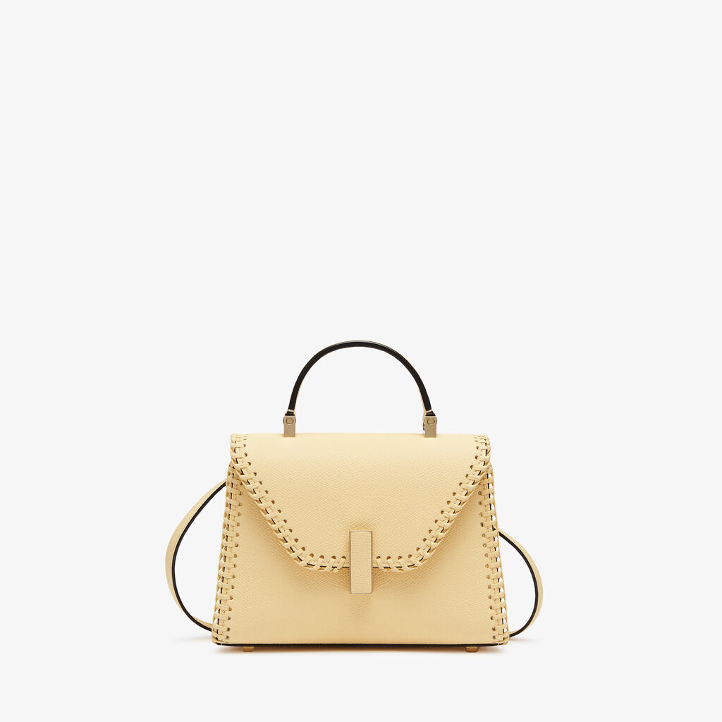 Iside Braided Crossbody Micro Bag - Cream Yellow - Vitello VS-Infilatura Punto Festone - Valextra - 1