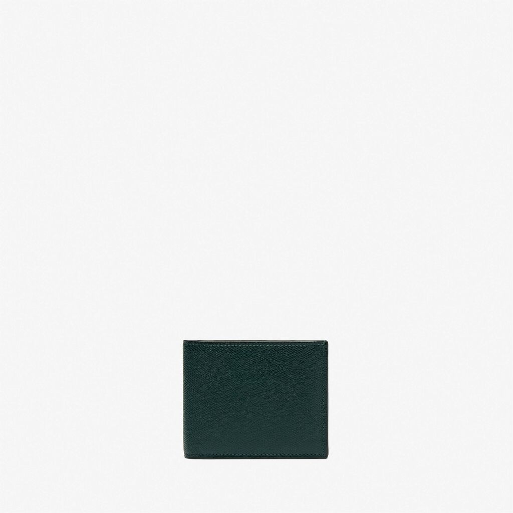 Portafoglio Bifold 4 Carte Di Credito Con Portamonete - Verde Valextra - Pelle di vitello Millepunte - Valextra - 1