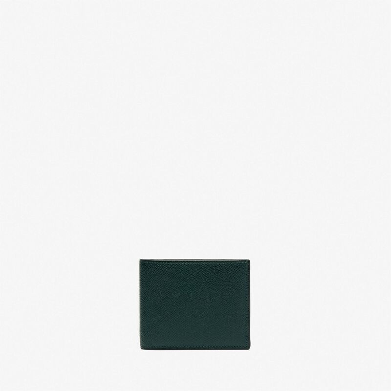 Portafoglio Bifold 4 Carte Di Credito Con Portamonete - Verde Valextra - Pelle di vitello Millepunte - Valextra - 1