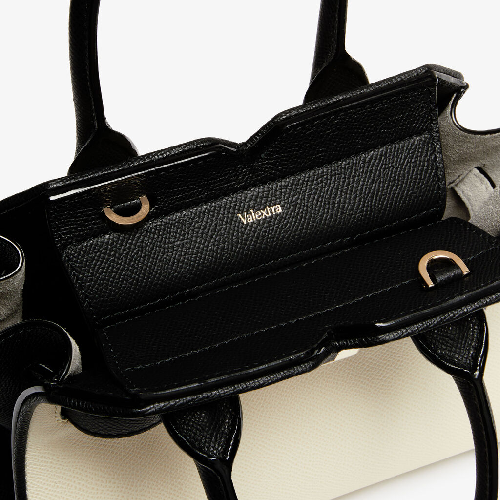 Milano Chiaroscuro Crossbody Micro Bag - Pergamena White/Black - Vitello Millepunte Soft - Valextra - 3