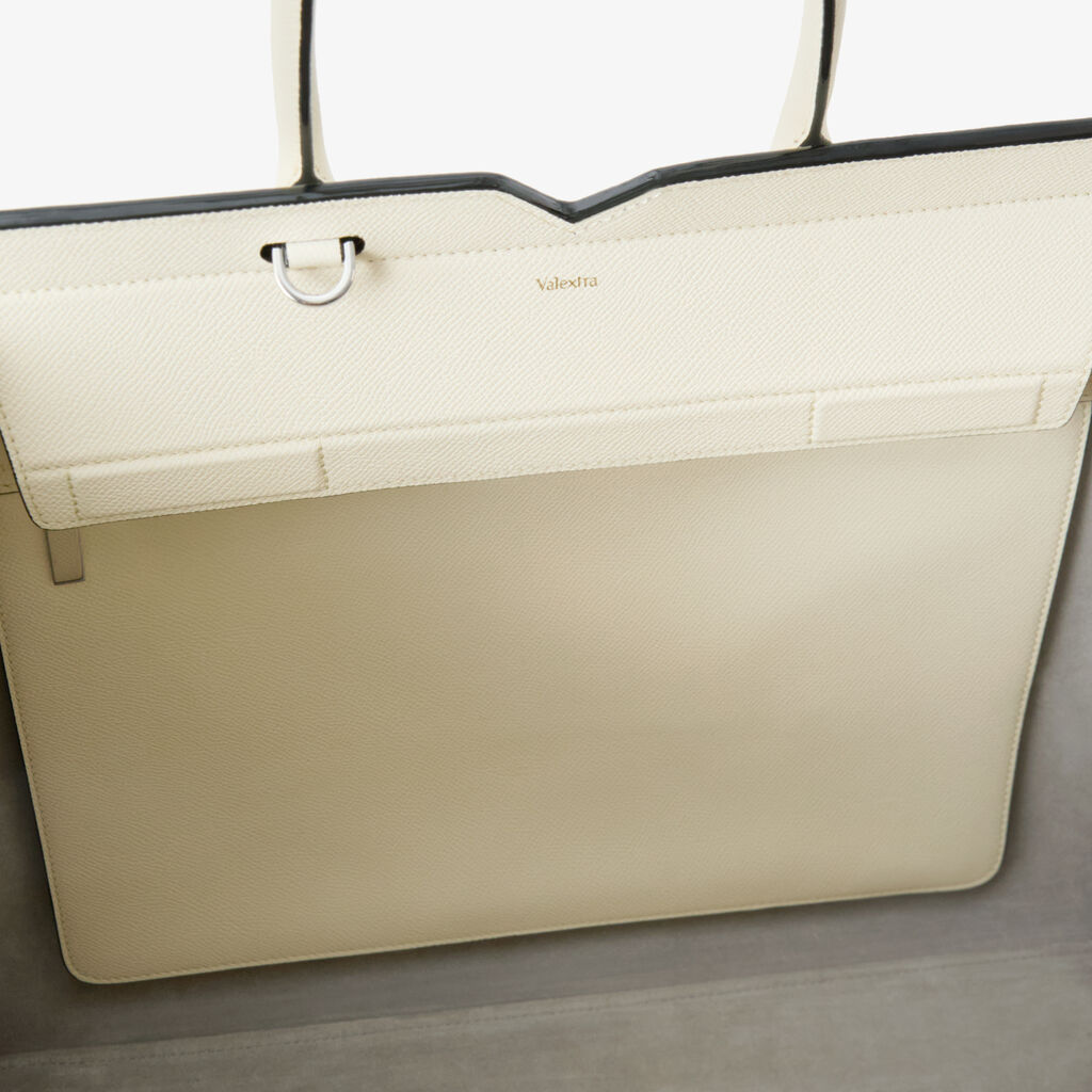 Milano Two Handles Large Bag - Pergamena White - Vitello Millepunte Soft - Valextra - 6