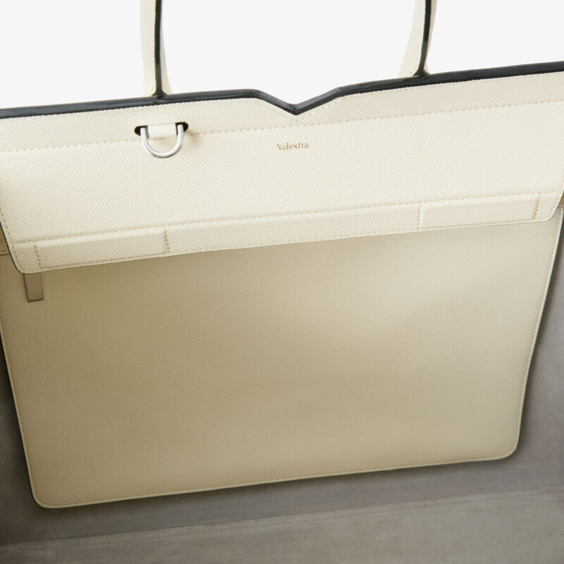 Milano Two Handles Large Bag - Pergamena White - Millepunte Soft calf leather - Valextra - 6