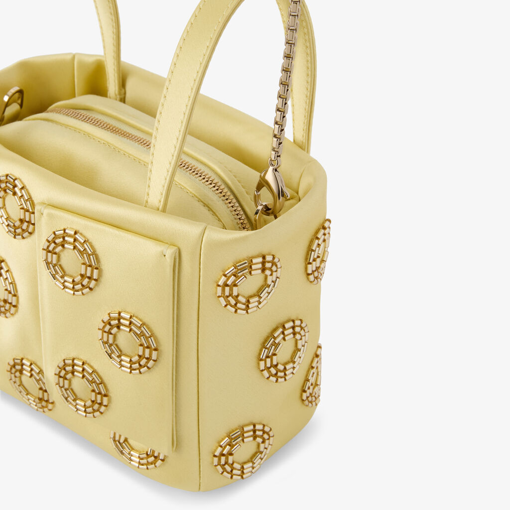 Soft Fizz Bucket Nano Bag - Mimosa yellow - Raso ricamo Girelle - Valextra - 2