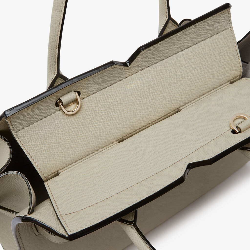 Borsa A Due Manici Milano Media - Grigio Lino - Vitello Millepunte Soft - Valextra - 4