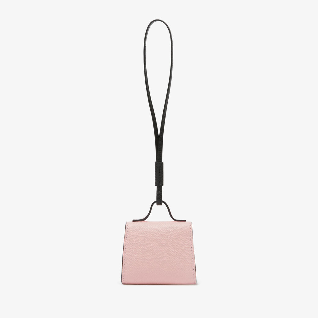 Iside Charm - Peony pink/Black - Vitello VS - Valextra - 4