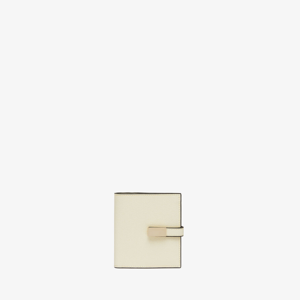 Small Wallet With Coin Purse - Pergamena White - Vitello VS - Valextra - 1