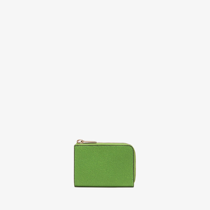Key Holder Zip Around - Grass Green - Millepunte calf leather - Valextra - 1