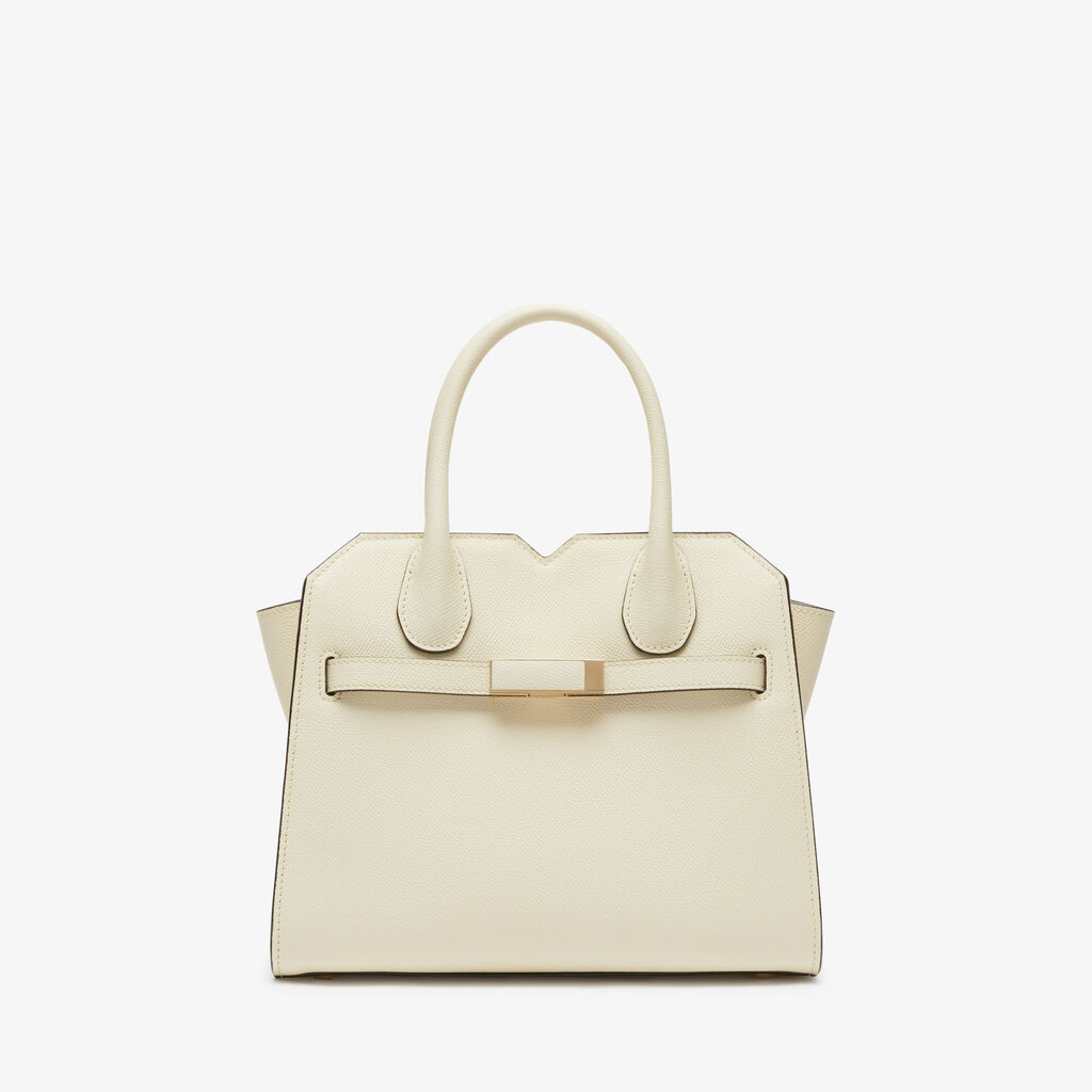Women's White Luxury Leather Two Handles Bag | Valextra