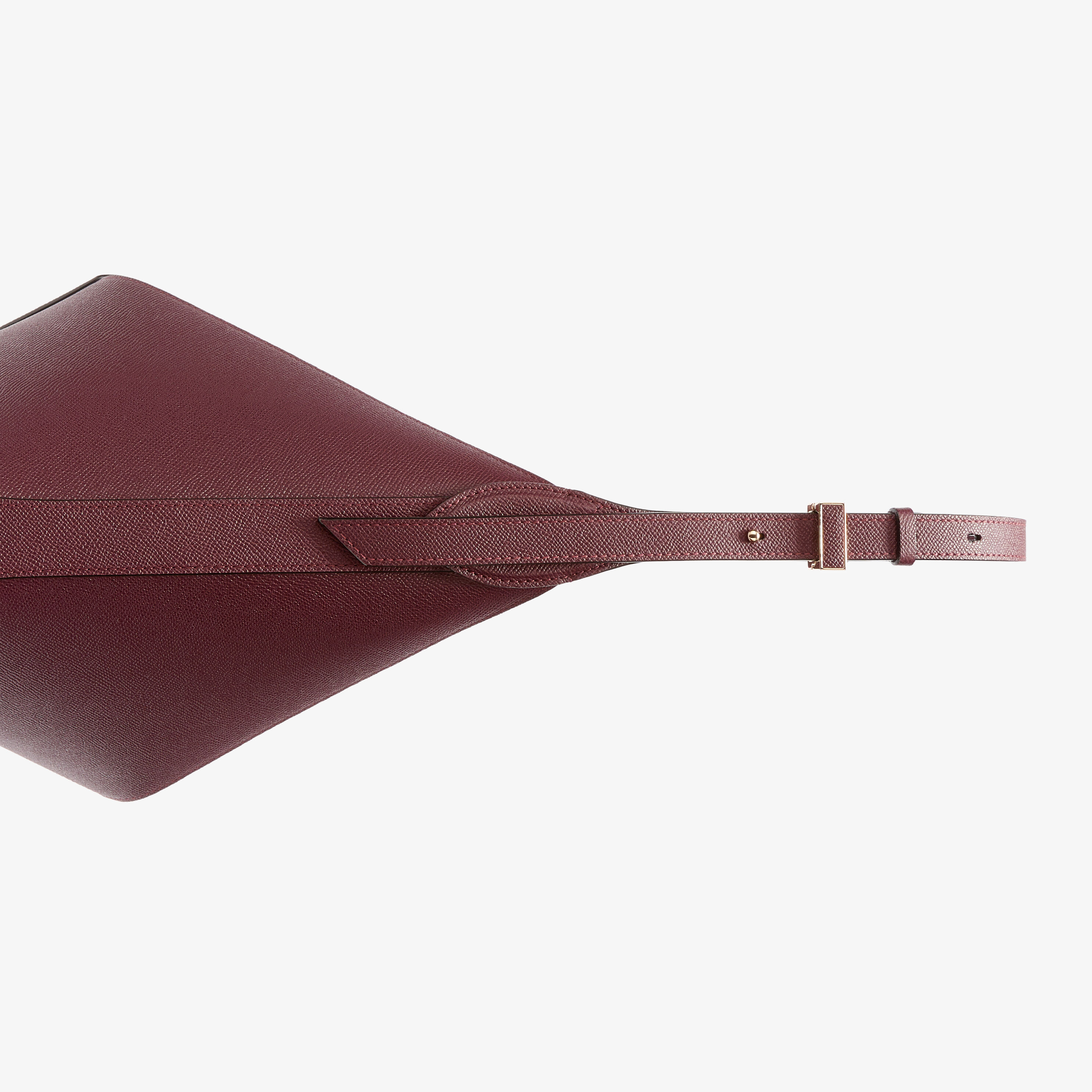Women's Red Luxury Grained Leather Hobo Medium Bag | Valextra Vivi