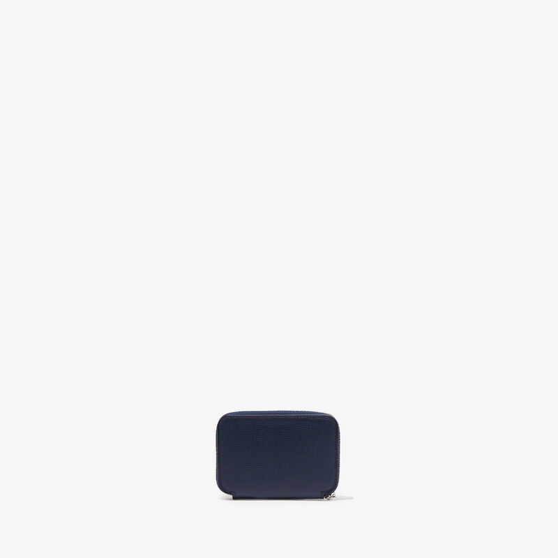 Card Holder Zip Around - Dark Blue - Pav&egrave; calf leather - Valextra - 3