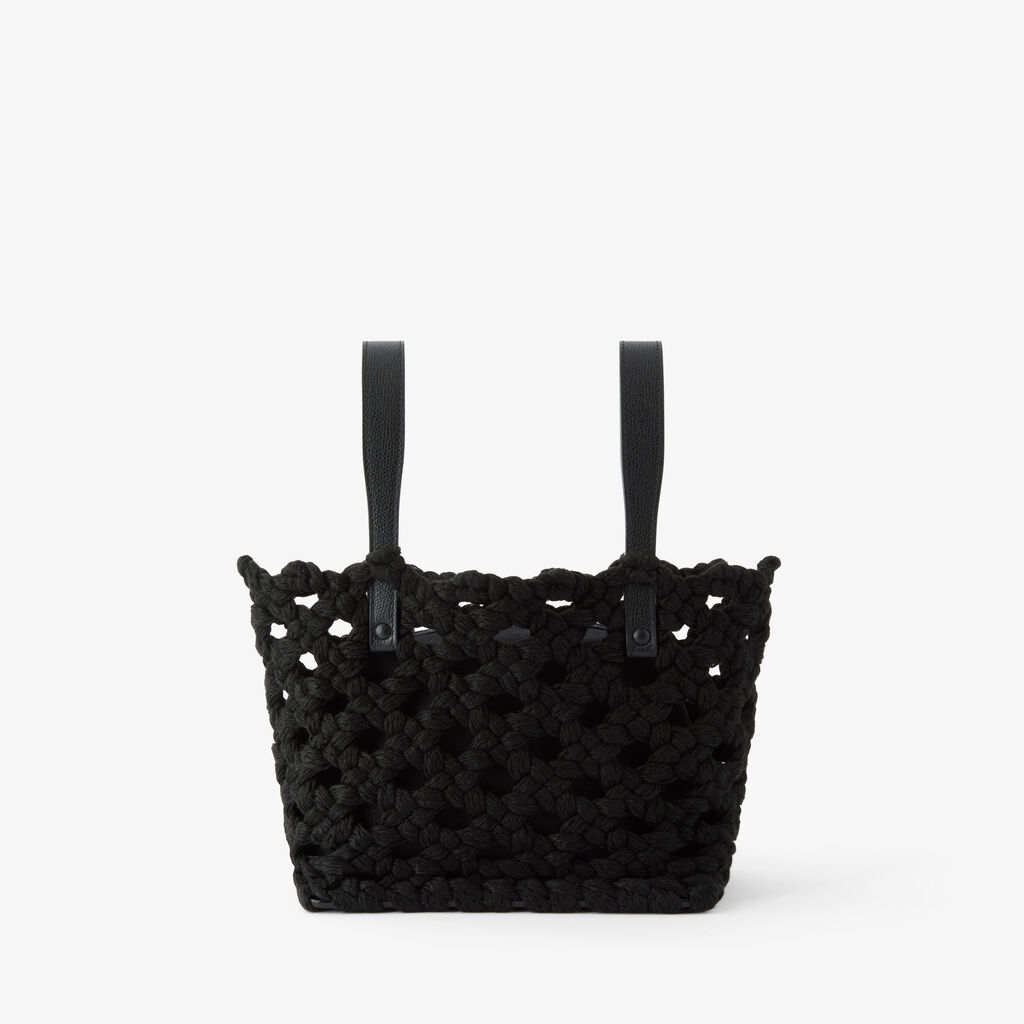 Sportami Via Bucket Micro Bag - Black - Tessuto Intrecciato/Vitello VS - Valextra - 1