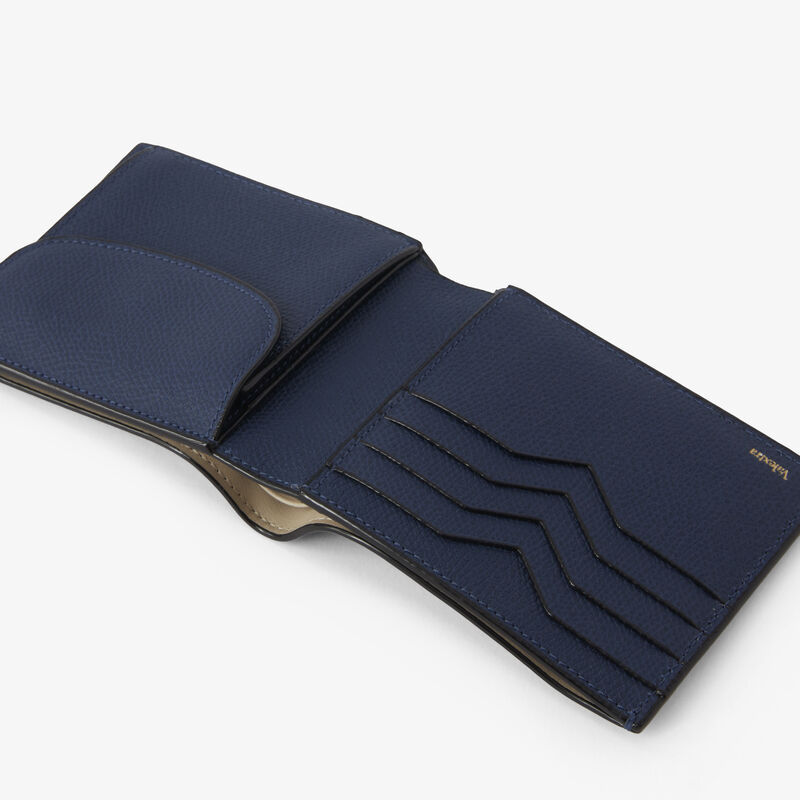 Wallet 4Cc With Coin Holder - Sapphire Blue - Millepunte calf leather - Valextra - 2