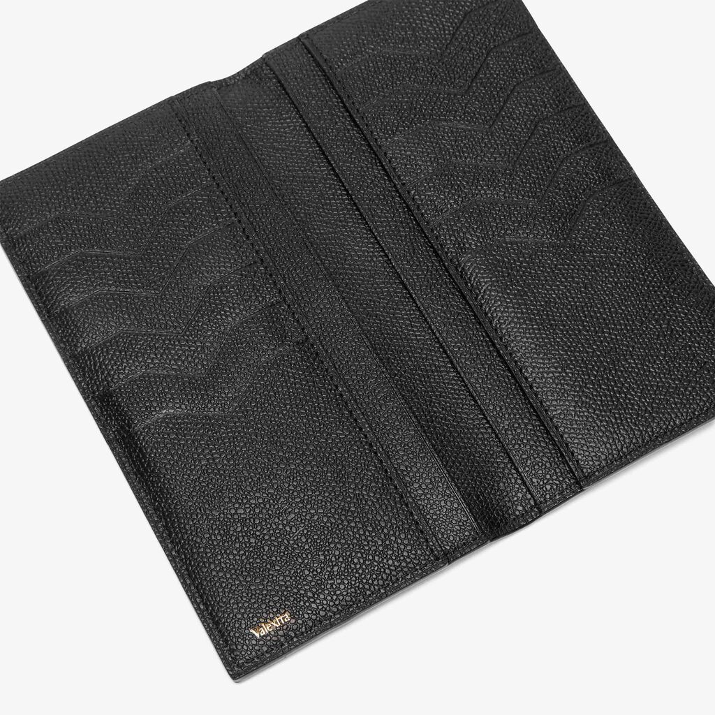 Portafoglio Verticale Bifold 12 Carte Di Credito - Nero - Vitello VS - Valextra - 2