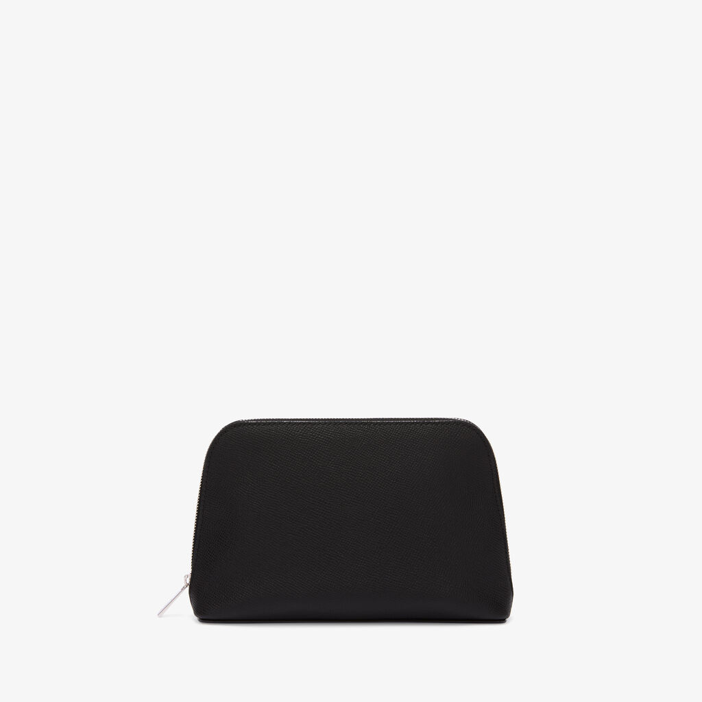 Cosmetic Medium Case - Black - Millepunte Soft calf leather - Valextra - 1