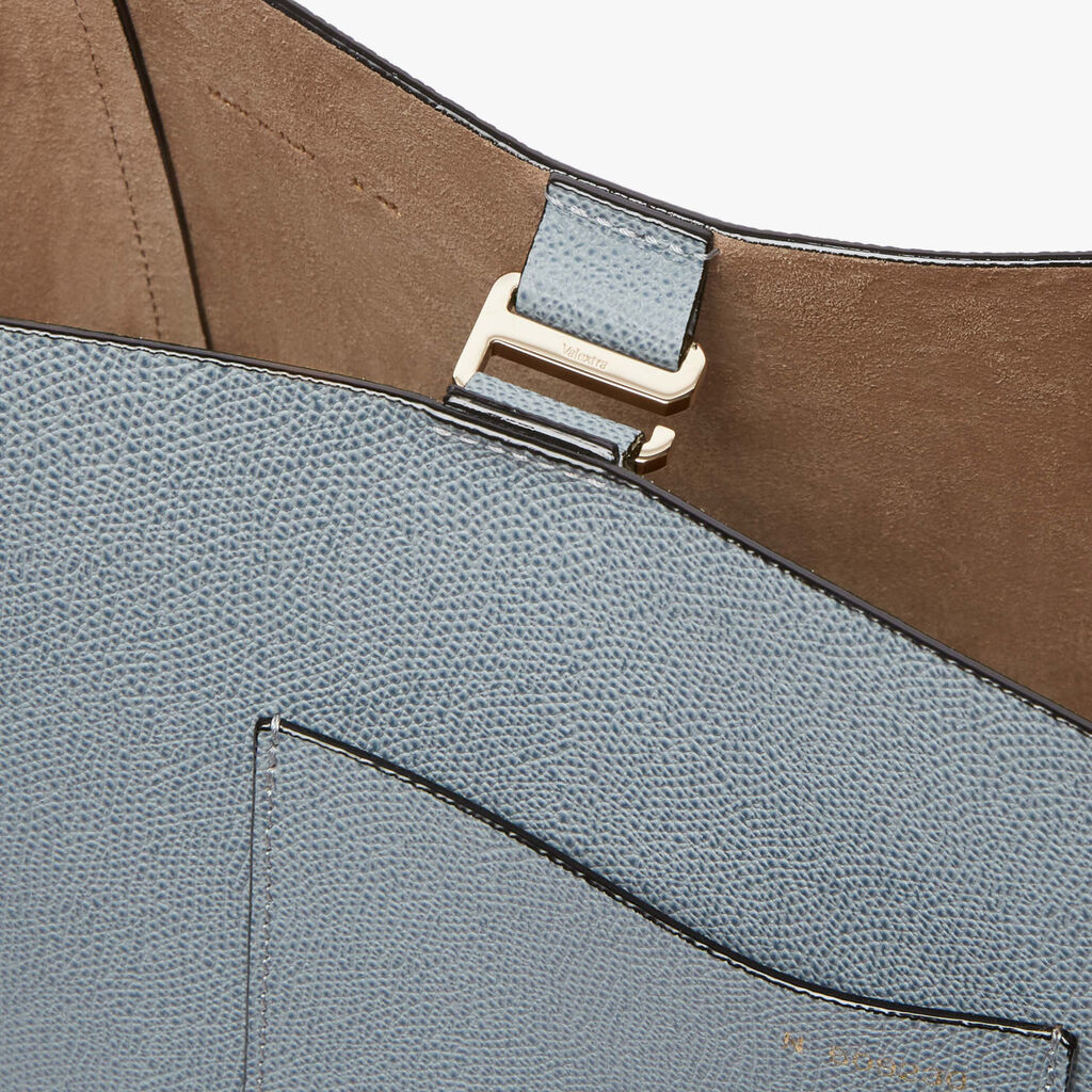 Soft Bucket Mini Bag - Niagara Blue - Vitello VS - Valextra - 5