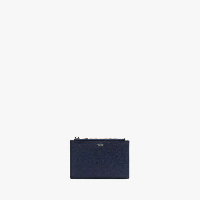 Card Holder 3CC with Zip - Dark Blue - Millepunte calf leather - Valextra - 4