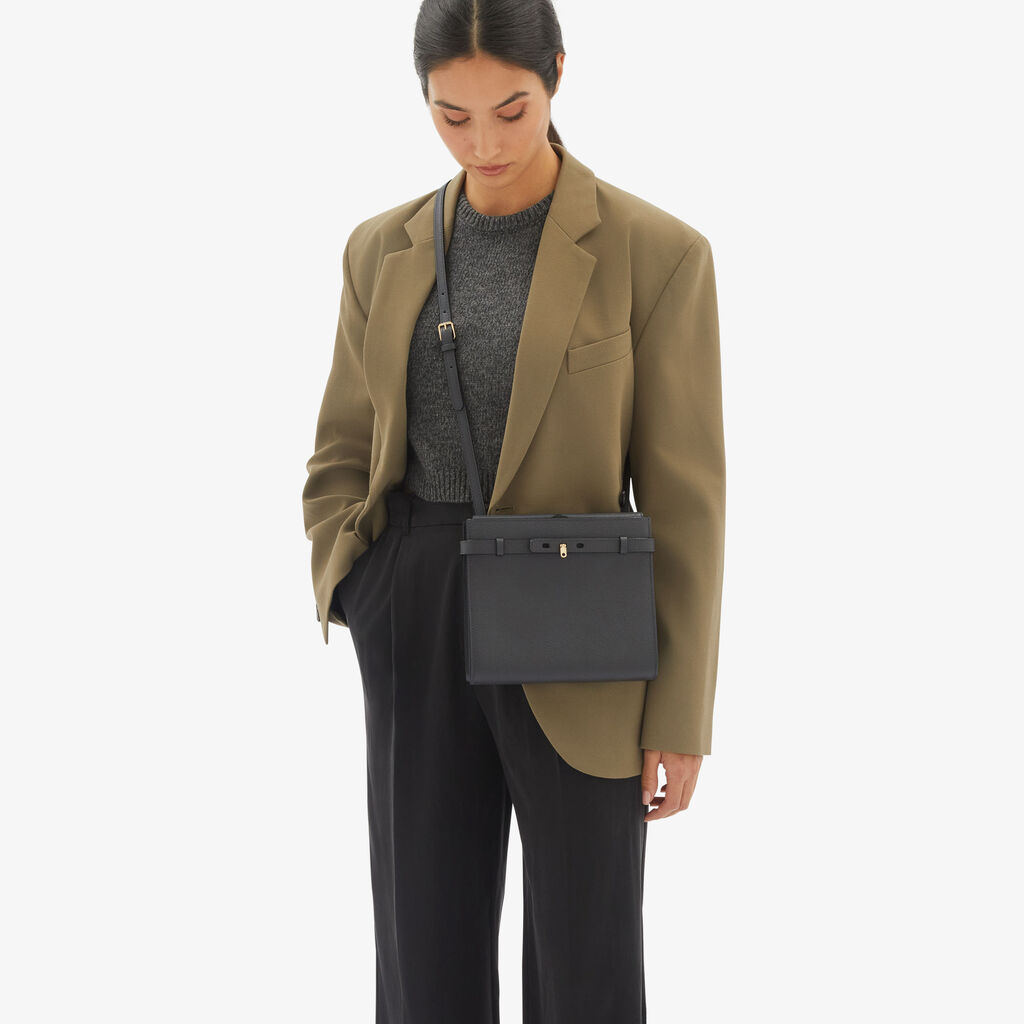 Borsa a tracolla Brera B-tracollina - Grigio Fumo - Vitello VS - Valextra - 2