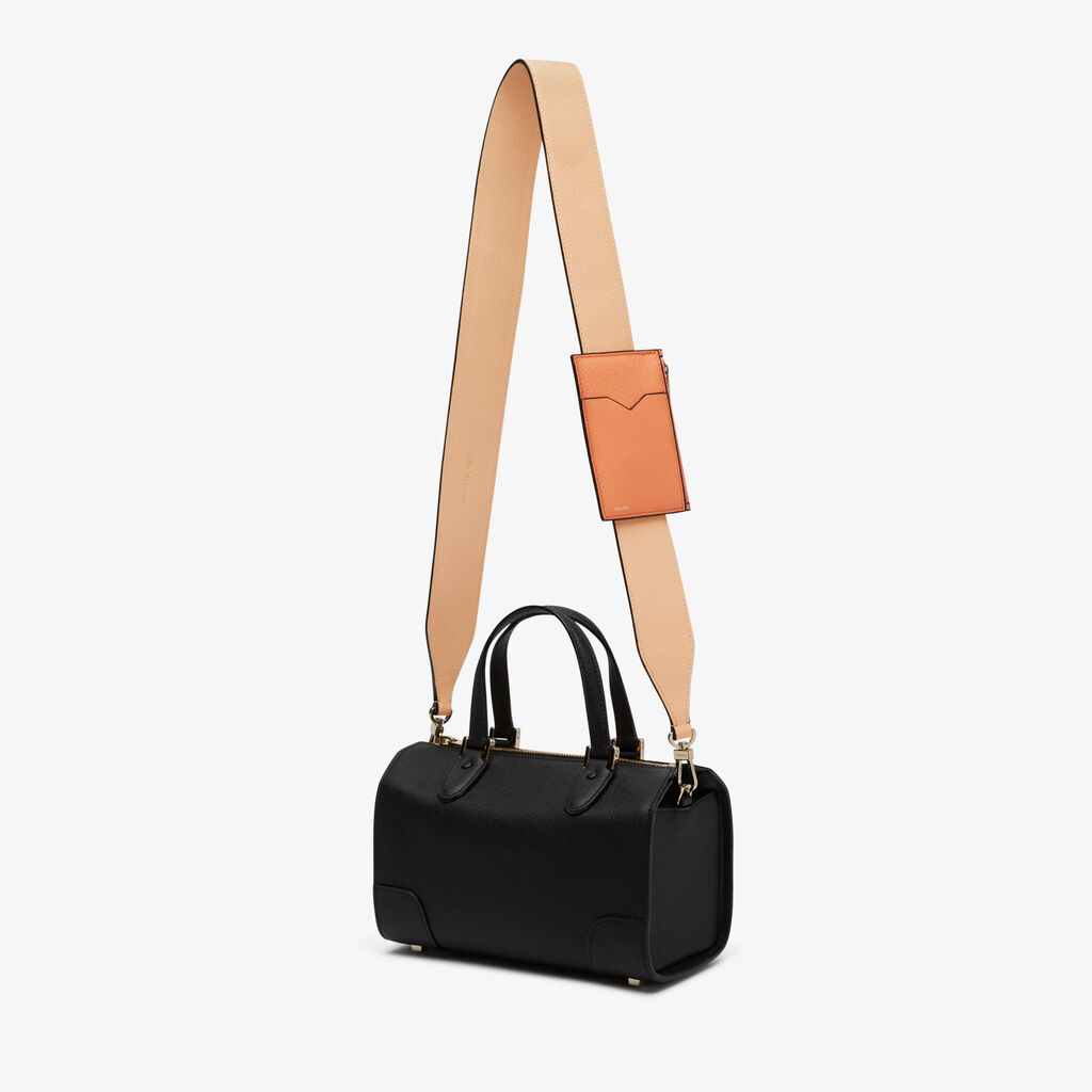 Shoulder Strap with Card Holder - Powder Pink/Peach Orange - Vitello VS - Valextra - 3