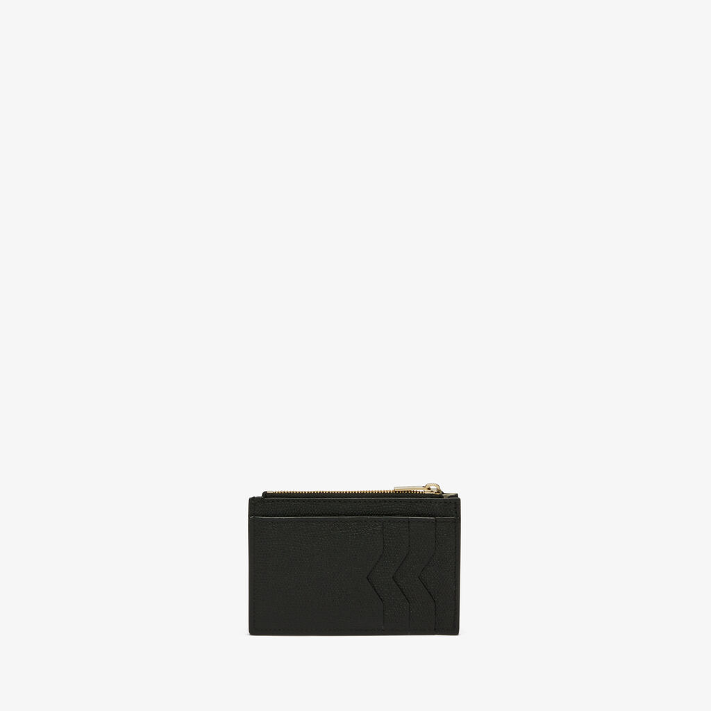 Card Holder 3CC with Zip - Black - Vitello VS - Valextra - 1