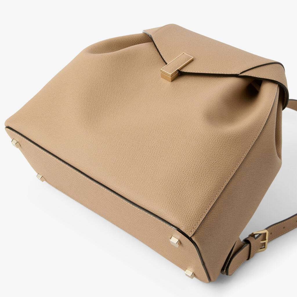 Iside Medium Backpack - Cashmere Beige - Vitello Millepunte Soft - Valextra - 6