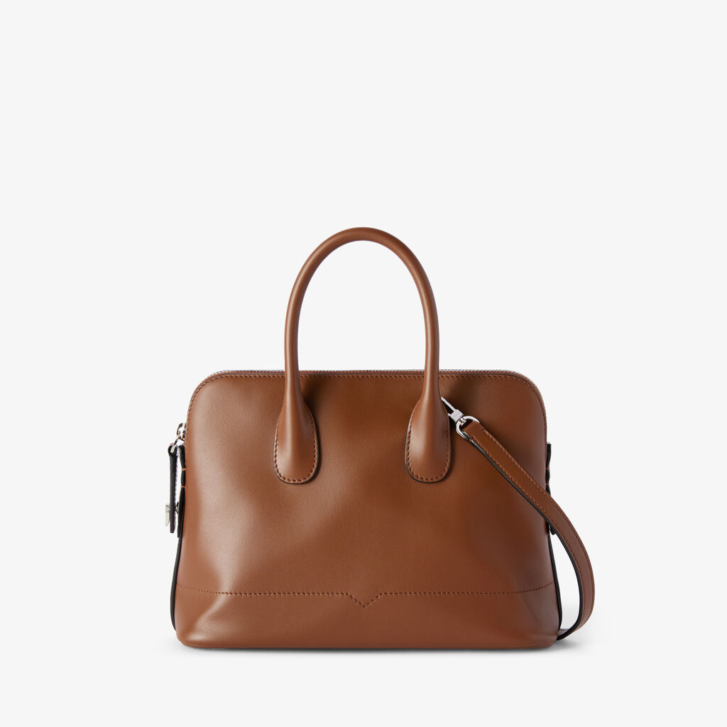 MyLogo Sublime Bowling Mini Bag - Chocolate Brown - Sublime smooth leather - Valextra - 1