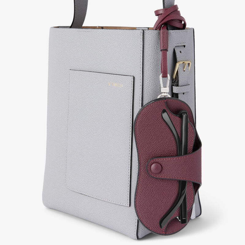 Glasses Case with Lanyard - Claret Red - Millepunte calf leather - Valextra - 3