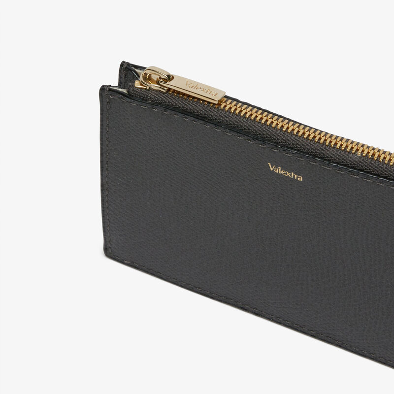 Card Holder 3CC with Zip - Smokey Grey - Millepunte calf leather - Valextra - 2