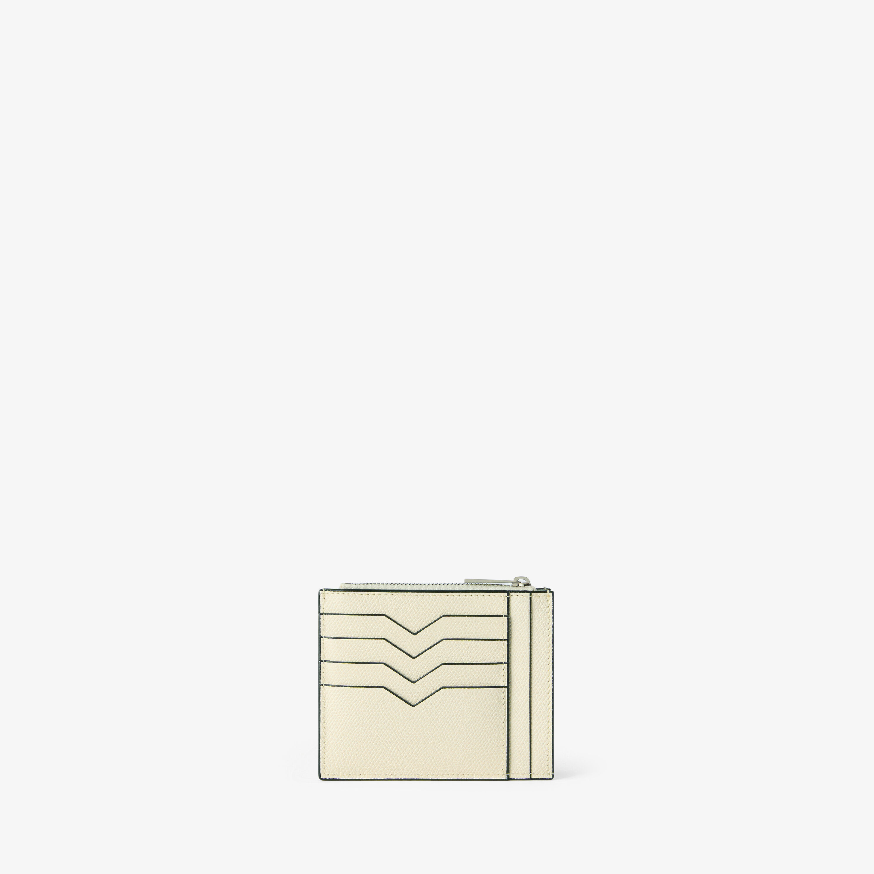White Grained Leather Luxury Card Holder 8CC with Zip | Valextra