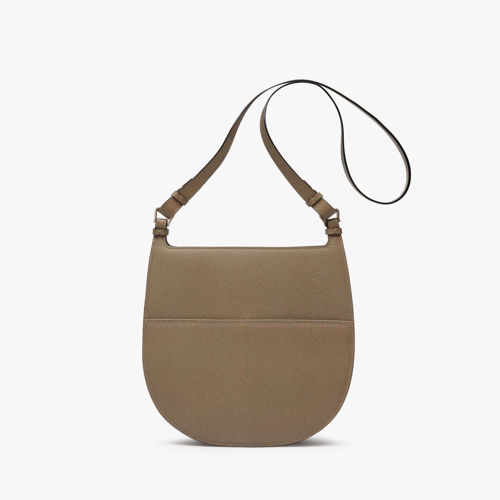 Hobo Weekend Medium Bag - Oyster Brown - Vitello VS - Valextra - 6