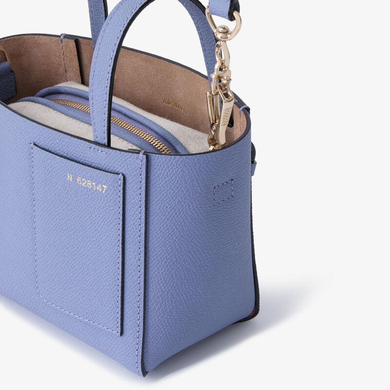 Soft Bucket Nano Bag - Hydrangea Blue - Millepunte calf leather - Valextra - 3