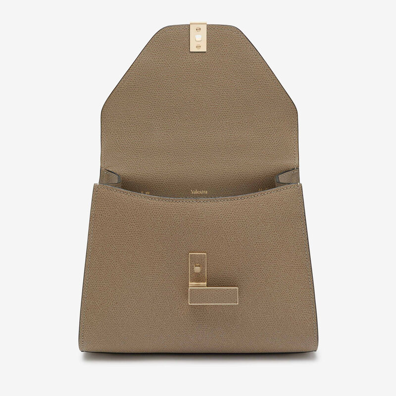 Iside Top handle mini bag - Oyster Brown - Millepunte calf leather - Valextra - 7