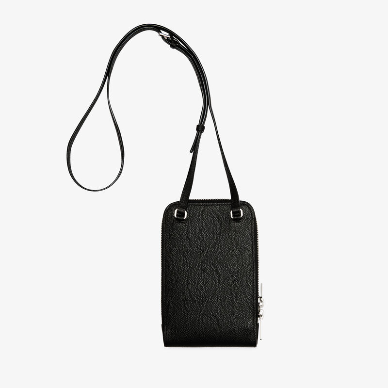Crossbody Phone Case - Black - Millepunte calf leather - Valextra - 4