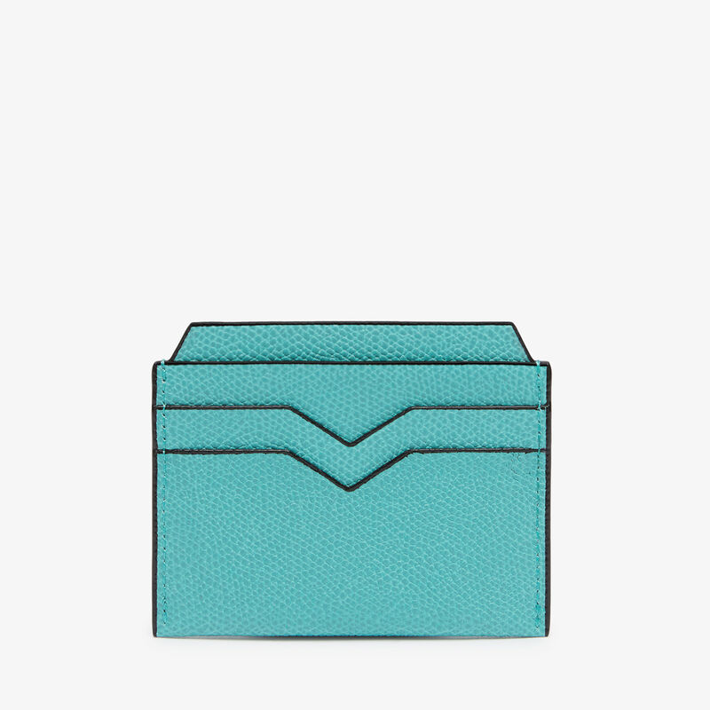 4CC Card Case - Ocean Blue - Millepunte calf leather - Valextra - 5