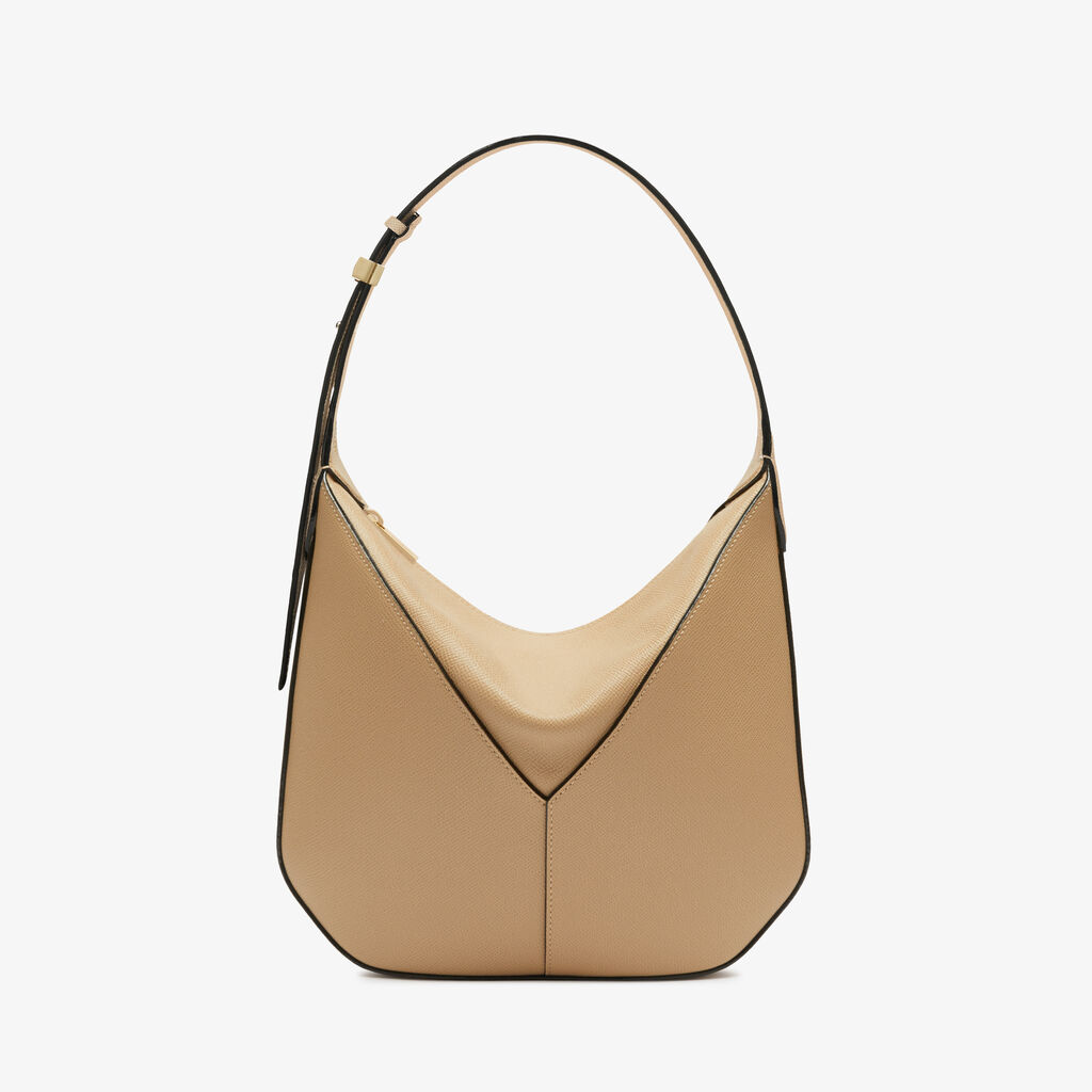 Vivi Hobo Mini Bag - Cashmere Beige - Vitello Millepunte Soft - Valextra - 1