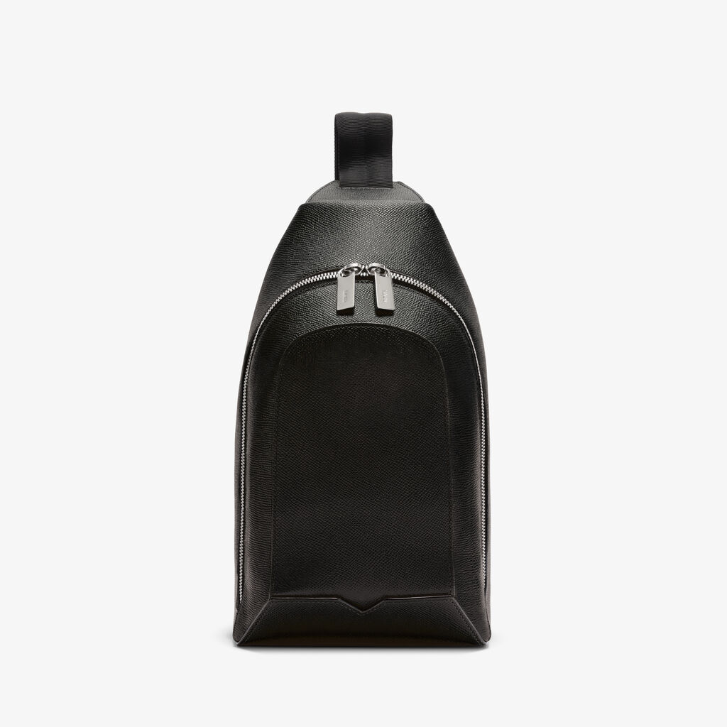 V-Line Core One Shoulder Backpack - Black - Millepunte Soft calf leather - Valextra - 1