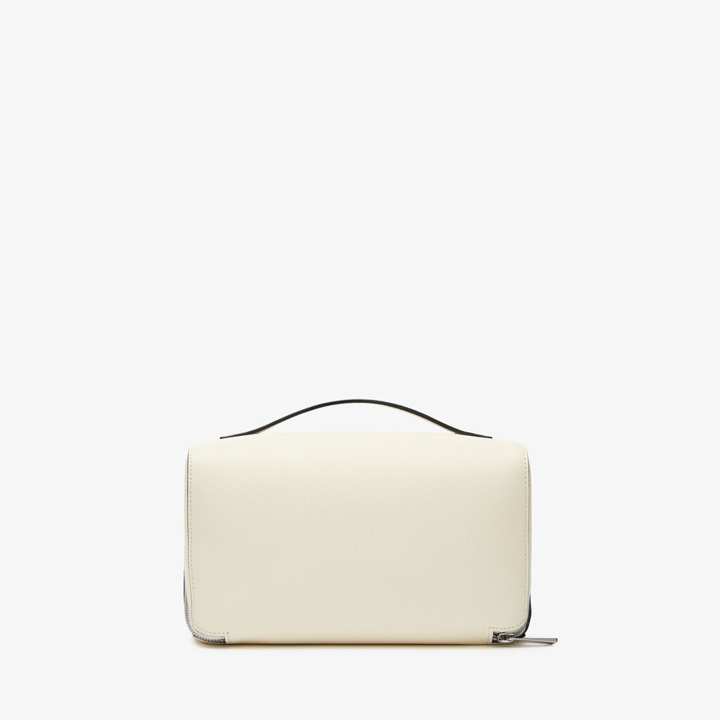 V-line Wash Bag - Pergamena White - Vitello Millepunte Soft - Valextra - 4