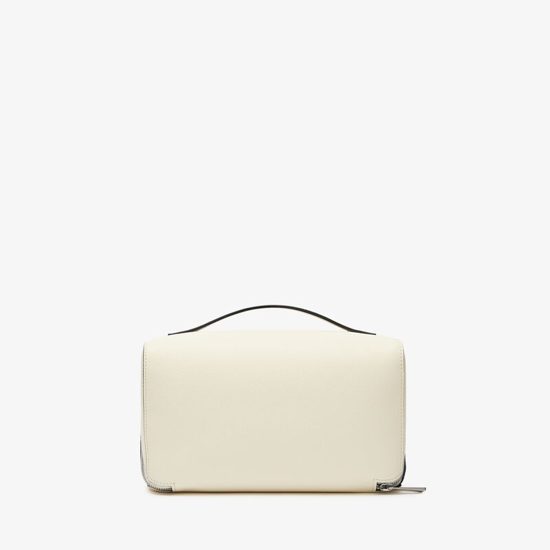 V-line Wash Bag - Pergamena White - Millepunte Soft calf leather - Valextra - 4