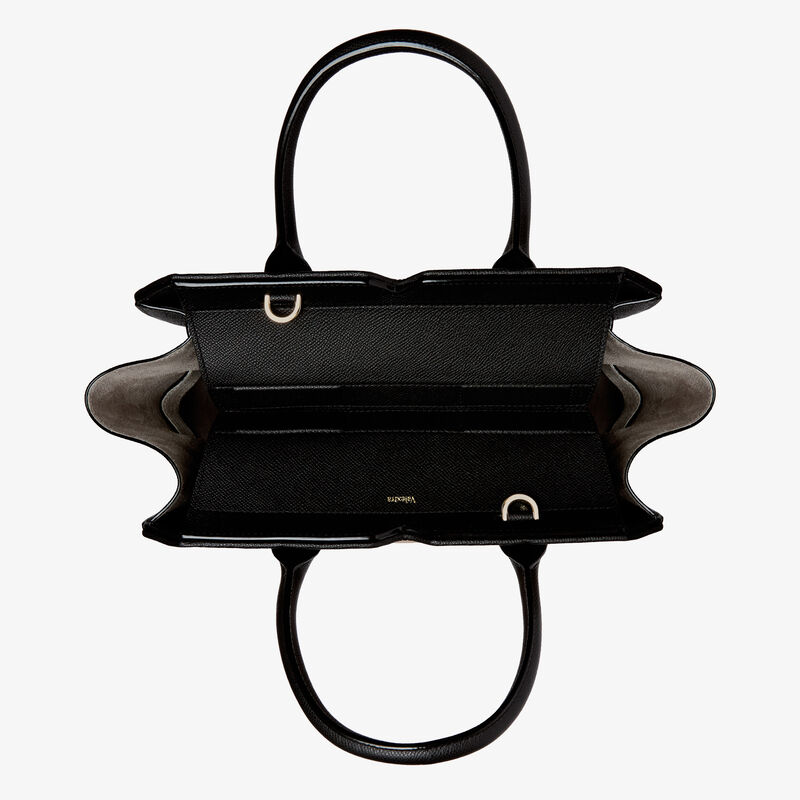 Borsa a Due Manici Milano Chiaroscuro Media - Pergamena White/Black - Millepunte Soft calf leather - Valextra - 8