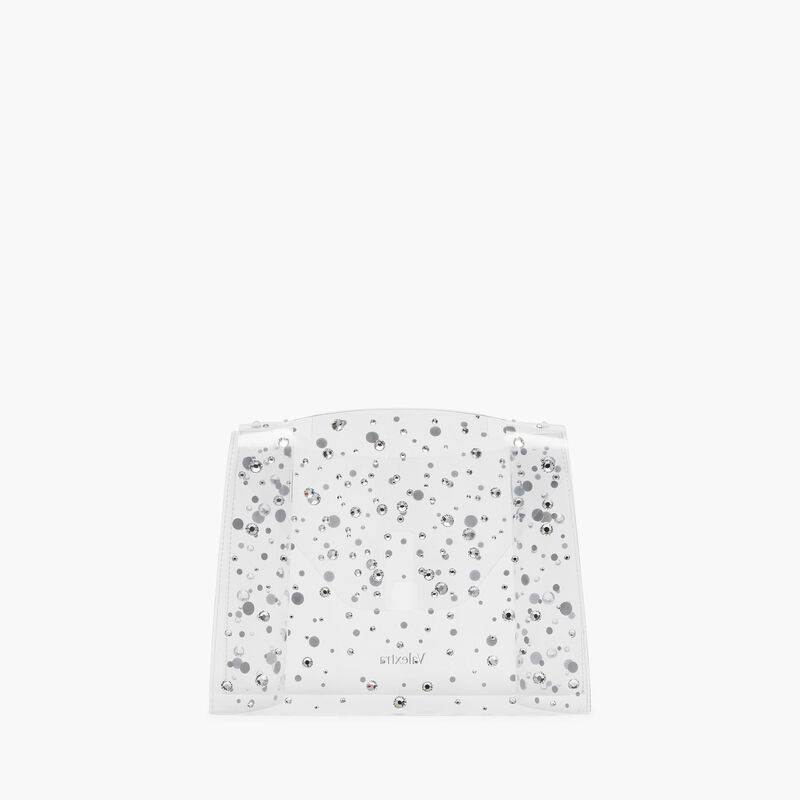 Iside Mini Rhinestone raincoat - Transparent/Silver - Ecoline Sheer con Strass Preciosa - Valextra - 1