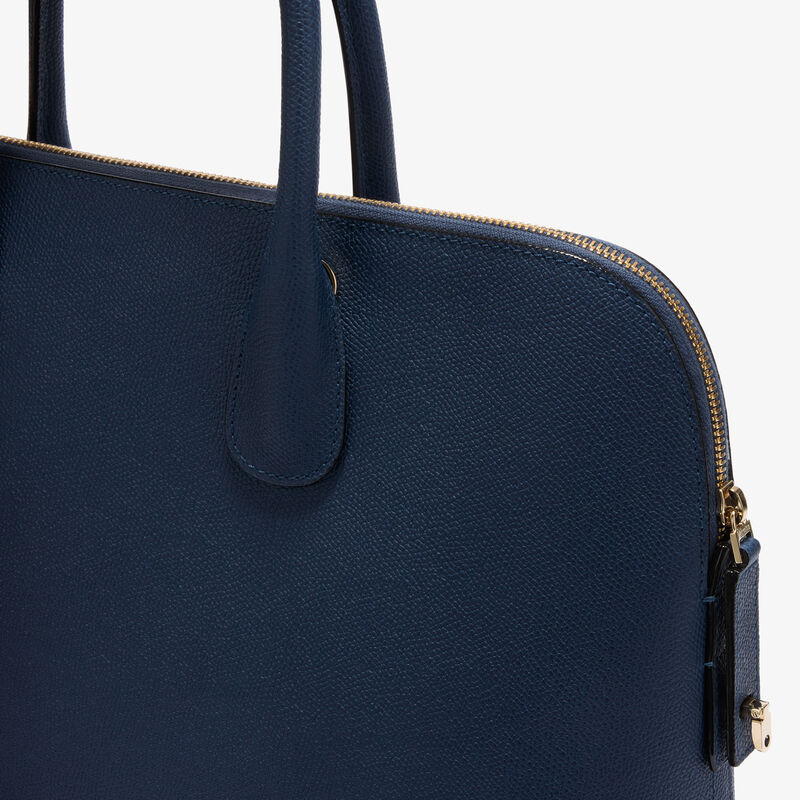 MyLogo Bowling Medium Bag - Sapphire Blue - Millepunte calf leather - Valextra - 2