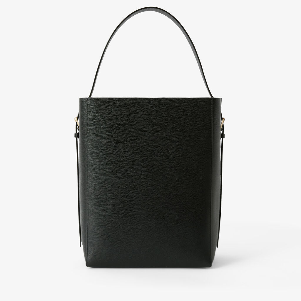 Soft Bucket Medium Bag - Black - Vitello VS - Valextra - 5